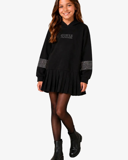 Vestitino nero con cappuccio Guess