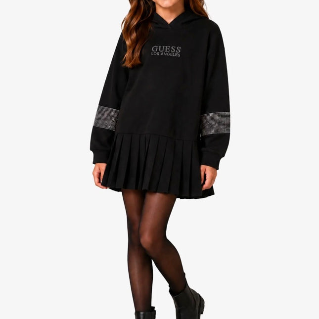 Vestitino nero con cappuccio Guess