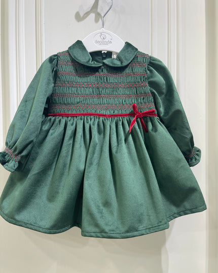 Abito velluto con Punto smock