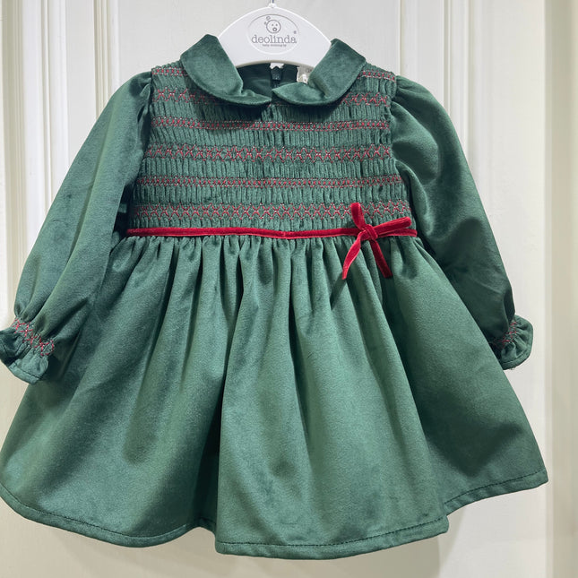 Abito velluto con Punto smock