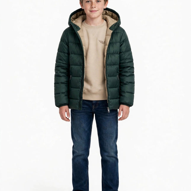 Giubbotto ragazzo verde bosco